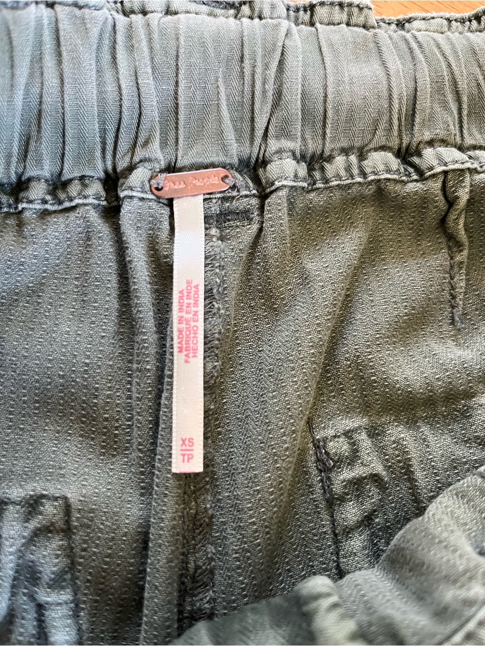 Free People Olive Green Utility Cargo low rise Pants XS cotton - Picture 3 of 11